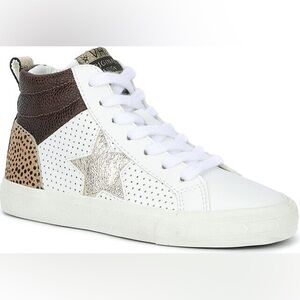 Vintage Havana Hilda Suede Sneaker, White Hightop Leopard Little Girl 12.5 Star